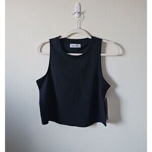Vanilla Star‎ Activewear Tank Crop Top Sleeveless Stretch Black Size S NWT